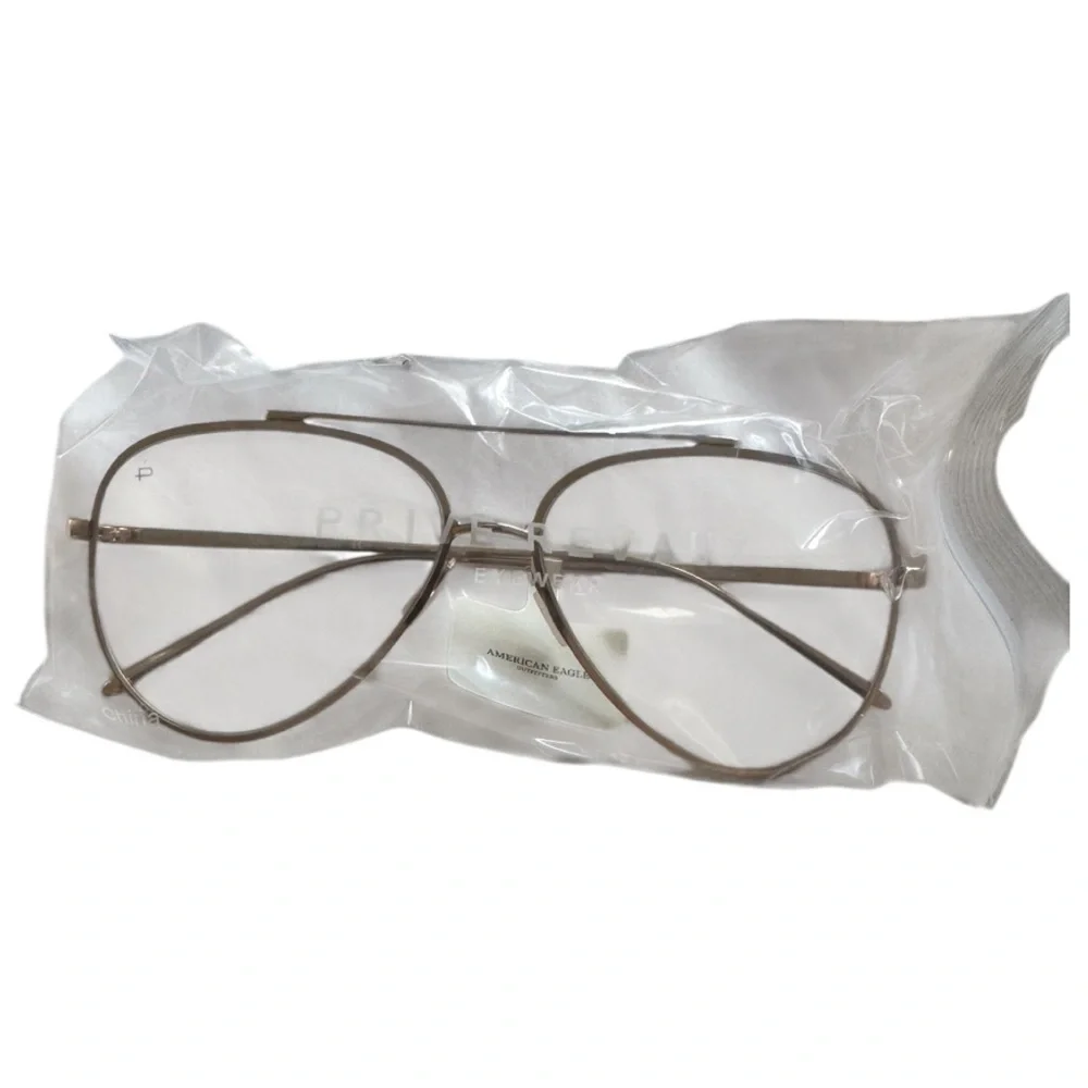 NWT Clear Aviator Glasses With Gold Frame